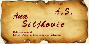 Ana Šiljković vizit kartica